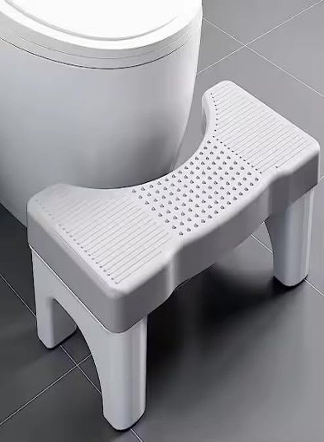GLOWICK Foldable Toilet Potty Stool,Heavy Duty Plastic Portable Squatting Poop Foot Stool with Freshener Space, Bathroom Non-Slip Toilet Assistance Step Stool for Kids Seniors (Gray)(1Pcs) - Image 1