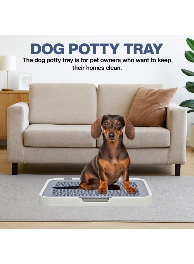 NNC PETS Dog toilet with Detachable grid pads holder, Handle design, and Non-slip base, Pet training tray for Small to medium dogs, Ideal for Indoor/Outdoor use, 50 cm (White) - Image 5