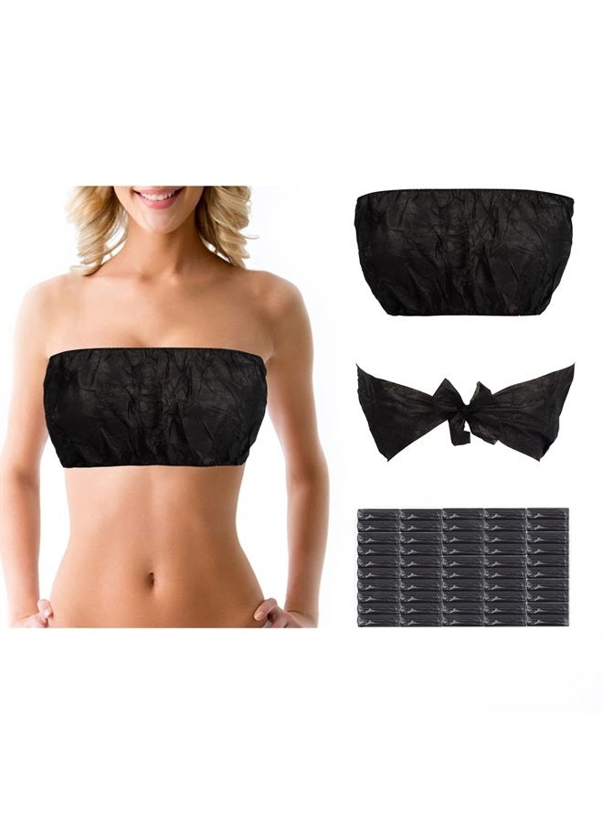 JUNFAN 50 Pack Womens Disposable Vacation Bra Strapless Underwear Individually Wrapped General Size for Beauty Salon, SPA, Spray Tanning