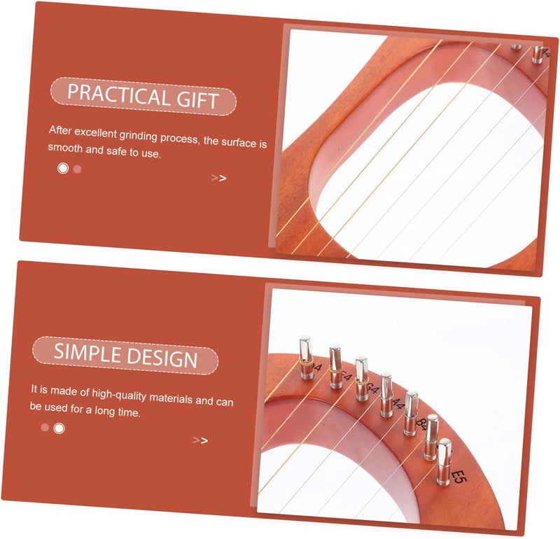 1Set String Wooden Lyre Harp Retro Style Portable Instrument for Beginners Ancient Design for Friends for Music Anywhere - Image 5