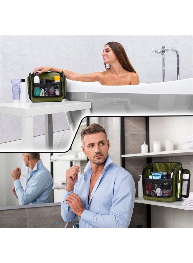 AvaJex Premium Large Hanging Travel Toiletry Bag for Men and Women - Toiletry Organizer - Waterproof Hygiene Bag with Metal Xxl Swivel Hook, YKK Zippers and 19 Compartments for Toiletries, Makeup, Cosmetics - Image 2