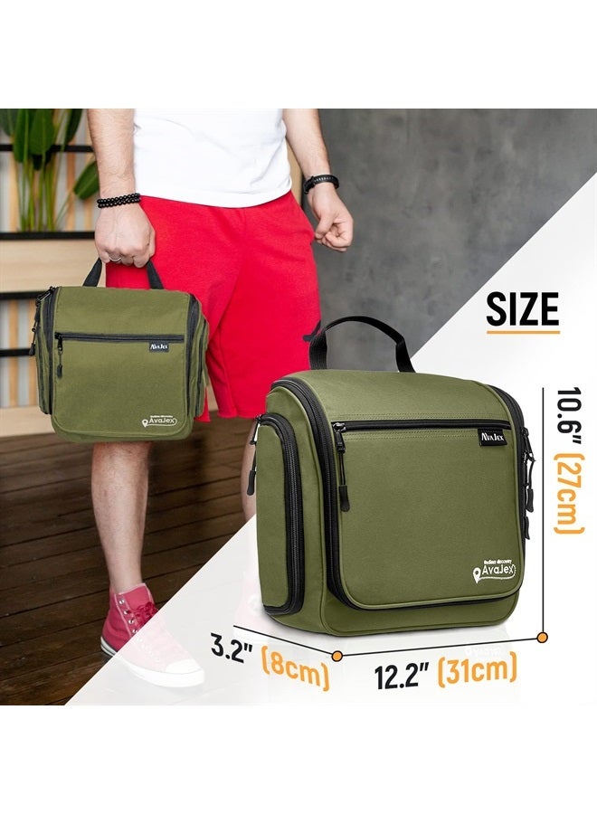 AvaJex Premium Large Hanging Travel Toiletry Bag for Men and Women - Toiletry Organizer - Waterproof Hygiene Bag with Metal Xxl Swivel Hook, YKK Zippers and 19 Compartments for Toiletries, Makeup, Cosmetics - Image 4