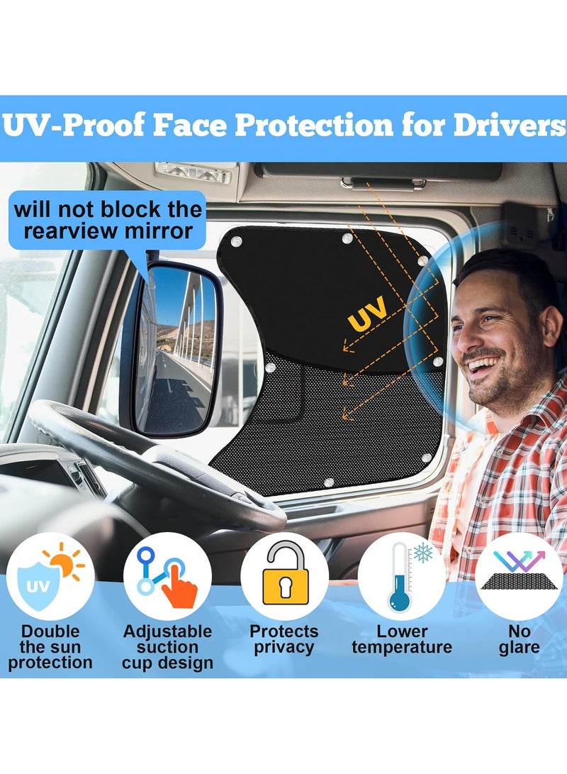 general 2-piece semi-truck side window sunshade for all types of trucks UV protection Easy to install - Image 3