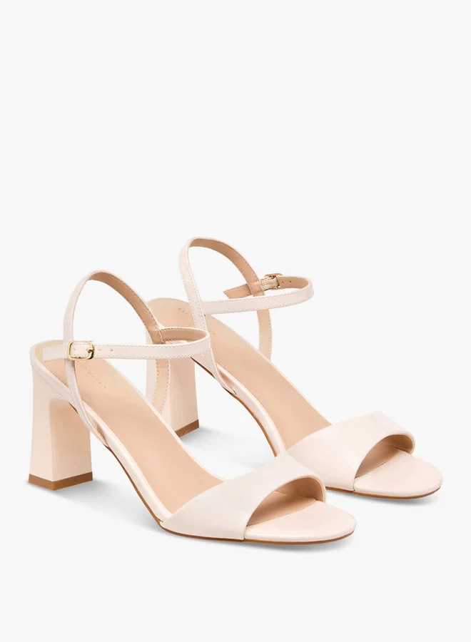 Flora Bella By Shoexpress Solid Block Heel Sandals with Buckle Closure