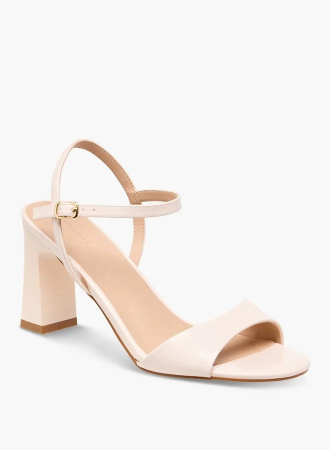 Flora Bella By Shoexpress Solid Block Heel Sandals with Buckle Closure