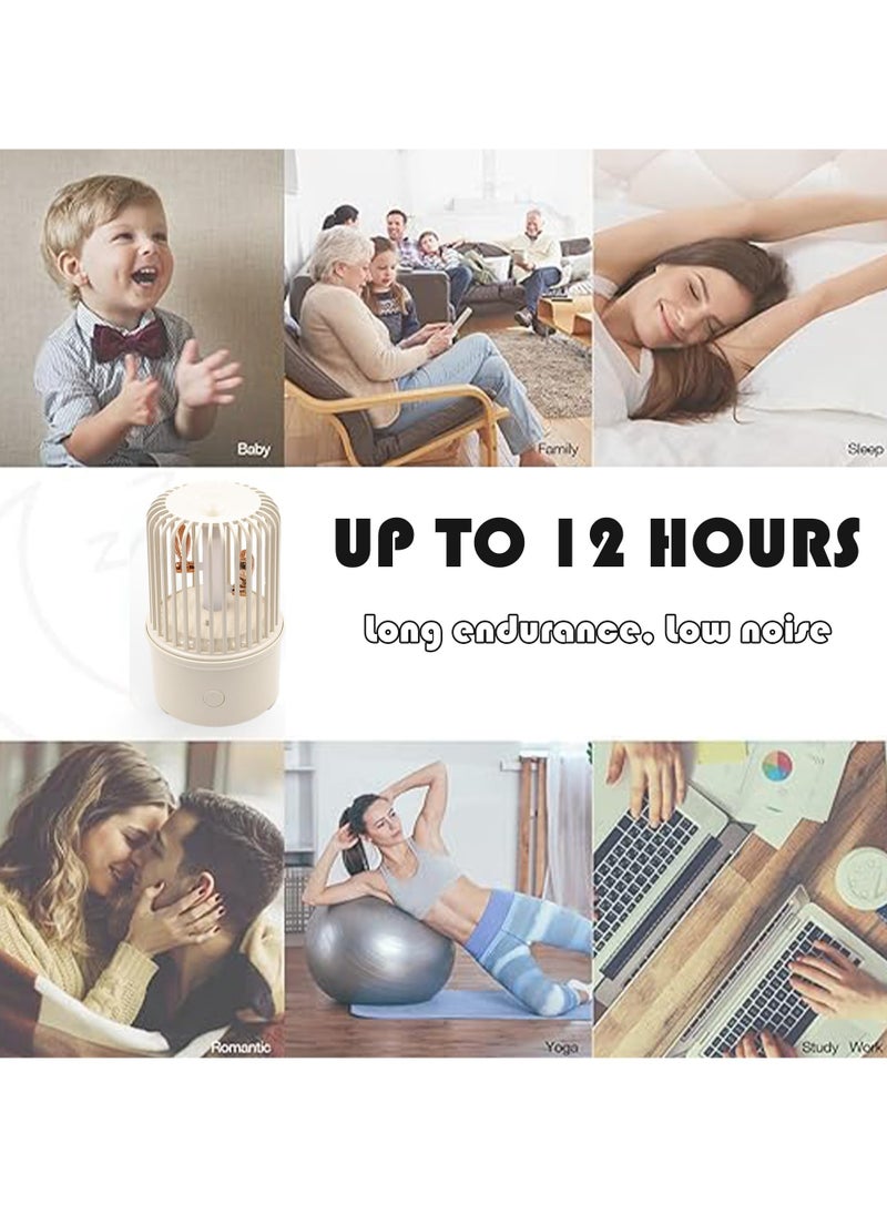 Excefore - Portable Mini Humidifier, Bird Cage Design Aromatherapy Diffuser, Three Musical Modes, Warm Light, Suitable for Home Office Yoga Spa - Image 1