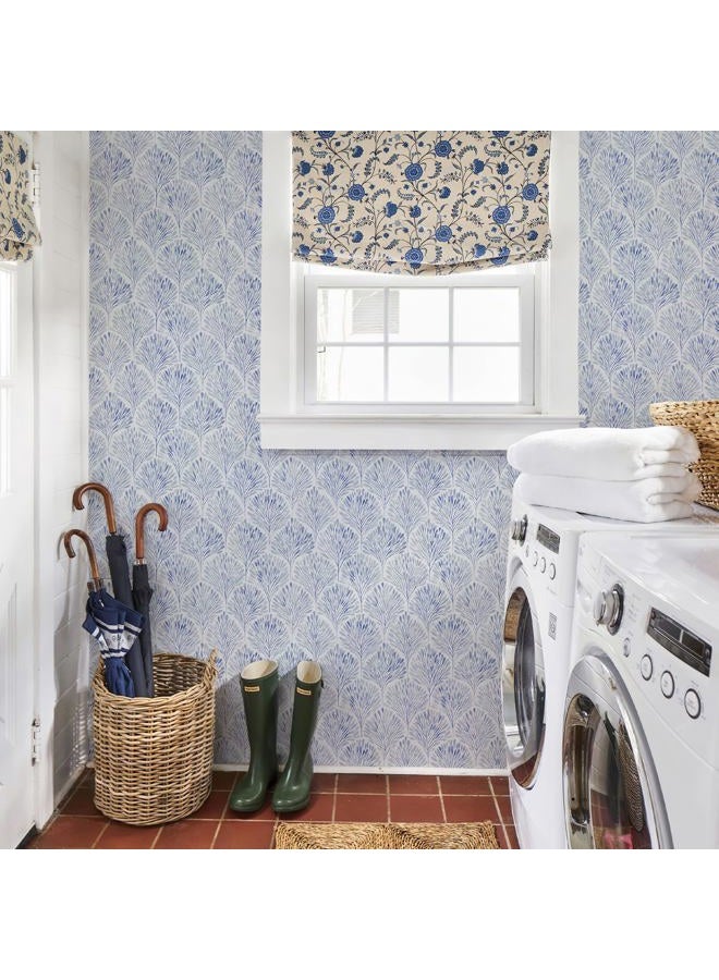 Simon&Siff Modern Wallpaper Peel and Stick Boho Contact Paper Blue Geometric Wallpaper Removable Waterproof Self Adhesive Wall Paper for Bedroom Cabinets Decor 120" x 17.3" - Image 4