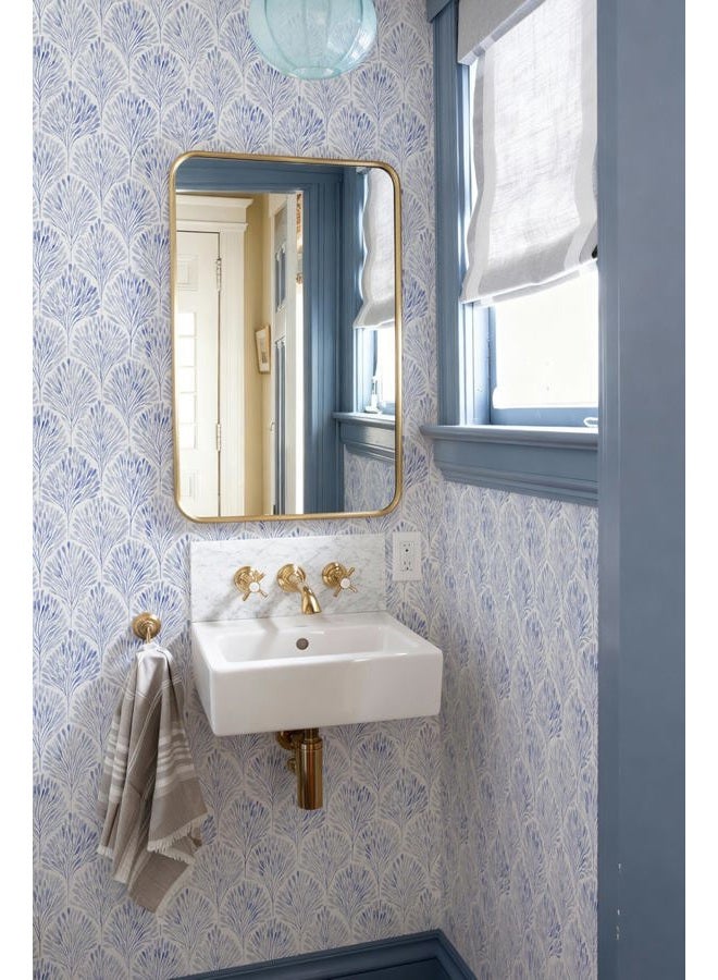 Simon&Siff Modern Wallpaper Peel and Stick Boho Contact Paper Blue Geometric Wallpaper Removable Waterproof Self Adhesive Wall Paper for Bedroom Cabinets Decor 120" x 17.3" - Image 1