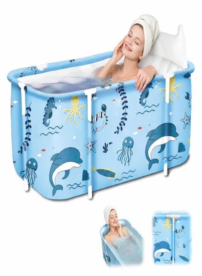 Suicune Foldable Bathtub for Adults, Portable Collapsible Travel Tub, Large Spa & Camping Soaking Tub for Relaxation, Leak-Proof PVC Material, Space Saving Design for Home & Outdoor Use - Image 1