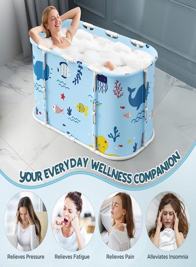 Suicune Foldable Bathtub for Adults, Portable Collapsible Travel Tub, Large Spa & Camping Soaking Tub for Relaxation, Leak-Proof PVC Material, Space Saving Design for Home & Outdoor Use - Image 4