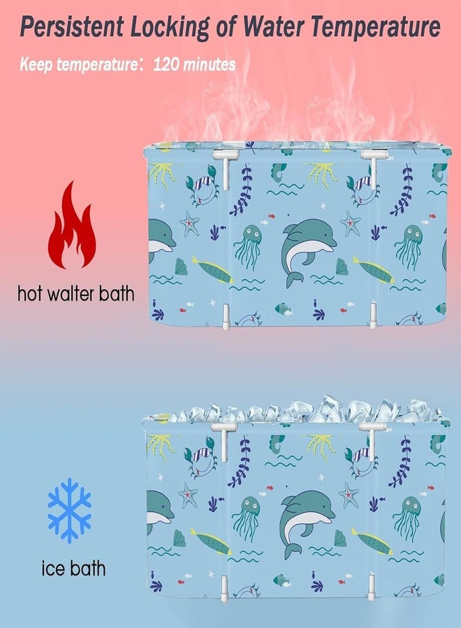 Suicune Foldable Bathtub for Adults, Portable Collapsible Travel Tub, Large Spa & Camping Soaking Tub for Relaxation, Leak-Proof PVC Material, Space Saving Design for Home & Outdoor Use - Image 3