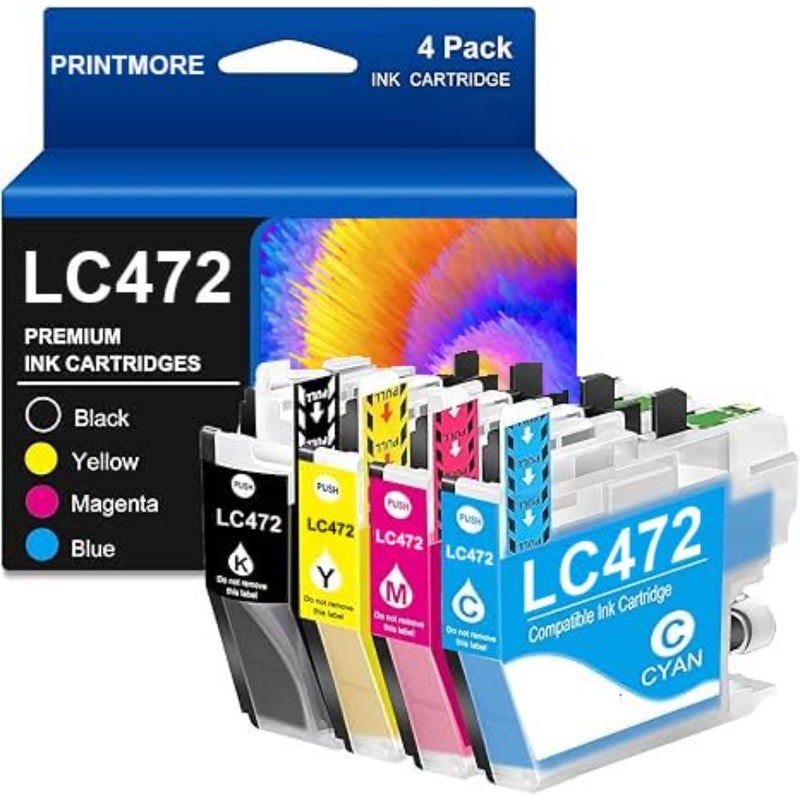 LC472 High Capacity Ink Cartridge Compatible for Brother LC472 LC-472 Ink Cartridges for Brother MFC-J2340DW MFC-J3540DW MFC-J3940DW Printers 4 Pack Black Cyan Magenta Yellow - Image 1