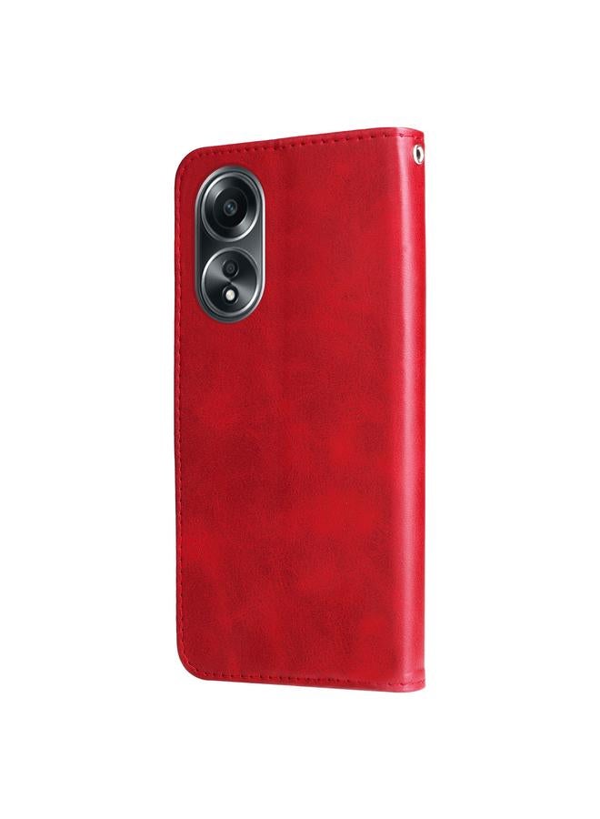 اس-توب جراب هاتف OPPO A58 4G أنيق من جلد العجل بسحاب - Image 3