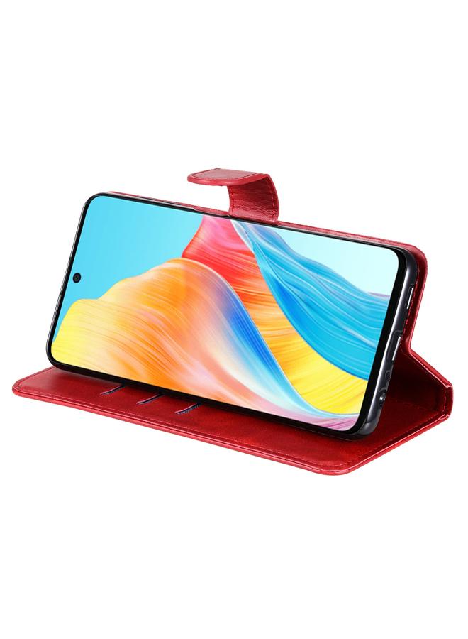 اس-توب جراب هاتف OPPO A58 4G أنيق من جلد العجل بسحاب - Image 5