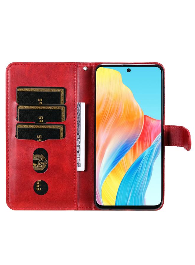 اس-توب جراب هاتف OPPO A58 4G أنيق من جلد العجل بسحاب - Image 4