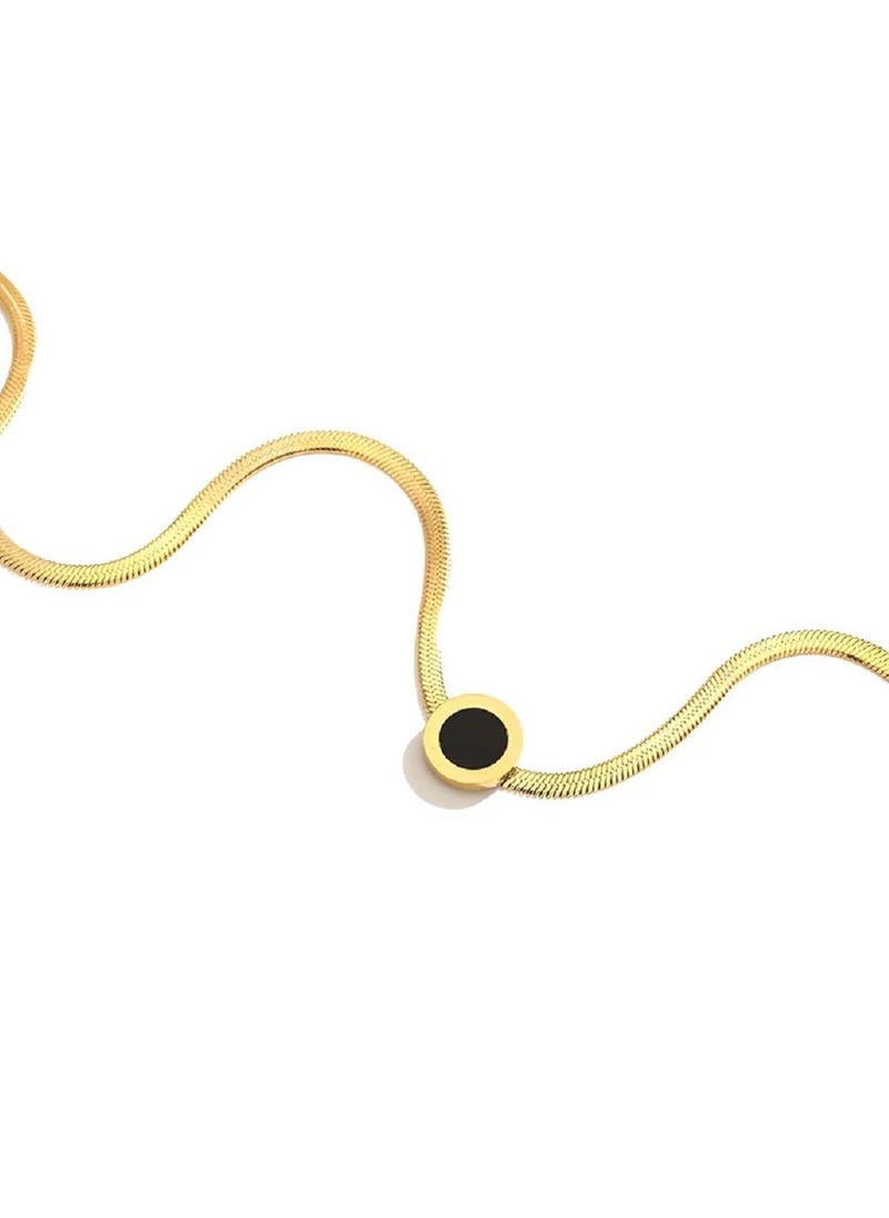 MANIKAN Luxury necklace decorated with a round-shaped pendant equipped with black stainless steel simple modern pendant accessories for women gifts from manikan  - Image 2
