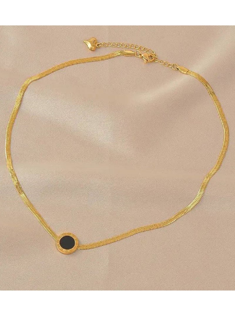 MANIKAN Luxury necklace decorated with a round-shaped pendant equipped with black stainless steel simple modern pendant accessories for women gifts from manikan  - Image 5