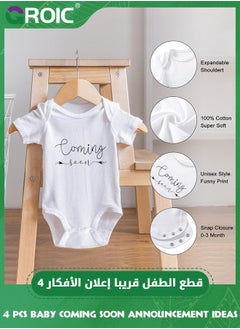GROIC 4 Pcs Baby Coming Soon Announcement Ideas, Surprise Pregnancy Reveal To Family, Baby Shower Gender Reveal Gifts, Baby Gifts - Felt Letter Board, Wooden Sign, Baby Onesie, Security Blanket  - Image 4