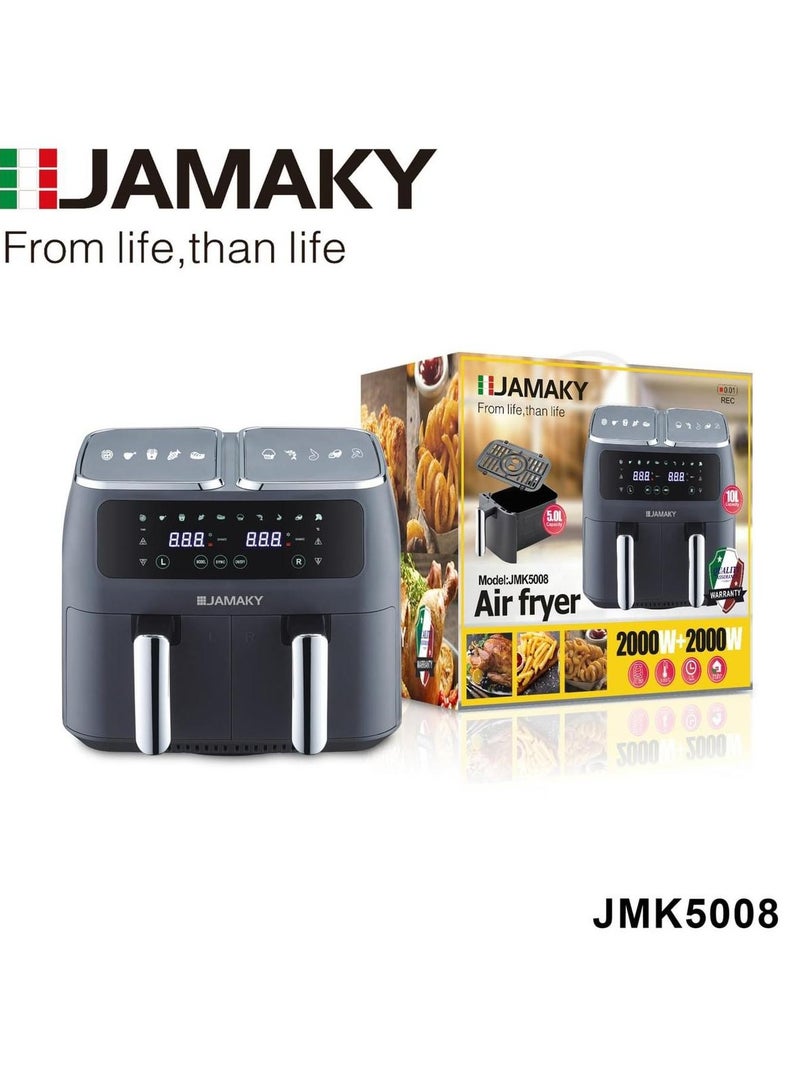 جامايكا Digital Air Fryer Without Oil, 10 Liter Capacity, Black JMK5008
