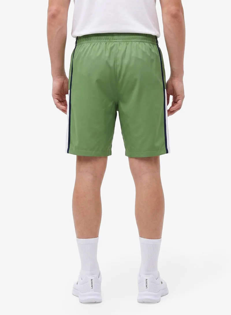 LACOSTE Lightweight Colour-Block Stripe Tennis Shorts