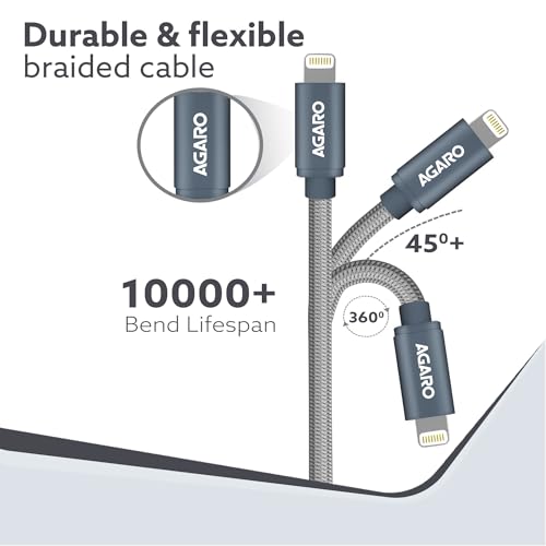 AGARO Blaze Type C to Lightning Nylon Braided cable 1M - Image 4