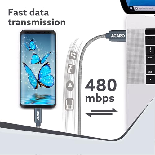 AGARO Blaze Type C to Lightning Nylon Braided cable 1M - Image 3