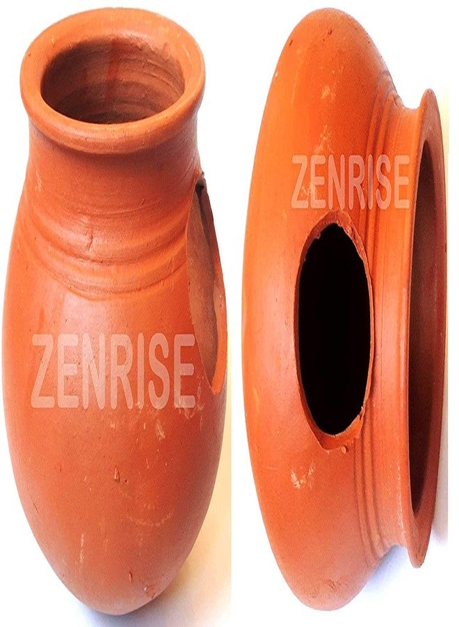 ZENRISE بيت طيني من زينرايز للببغاوات وطيور الحب، مصنوع من الطين، لوضع البيض والتكاثر في القفص والشرفة (15 سم، بني محمر) - للاستخدام الداخلي، قطعتان - Image 2