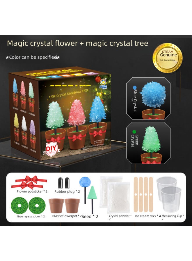Children's Chemistry Experiment Crystal Flower Planting DIY Experiment Suit Parent-child Science Experiment Magic Crystal Tree-Specifications:510 Ordinary Grain Growth Crystal Planting 6 Pieces (6 Colors Each 1)  - Image 3
