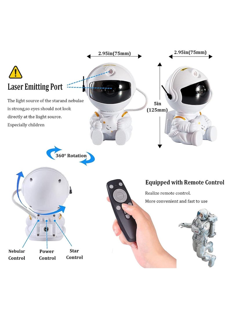 Astronaut Star Projector,Kids Night Light,Star Projector Night Light,360°Adjustable Starry Projector for Kids,Party,Bedroom and Game Room