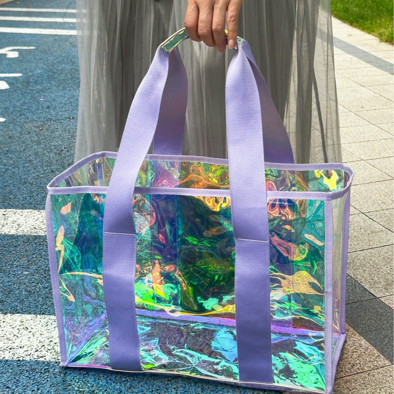 Waterproof PVC Large Tote Bag with Pouch Set - Image 3