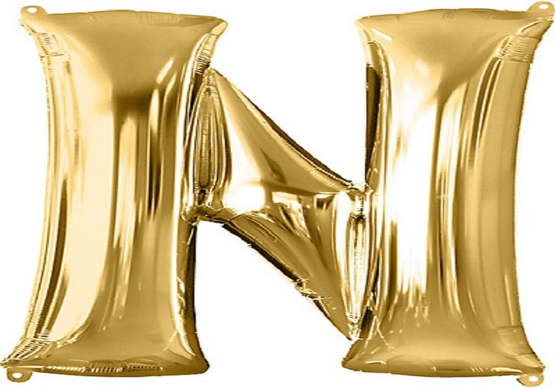 Wanna Party Alphabet N Gold Party Balloon (Gold) - Image 4