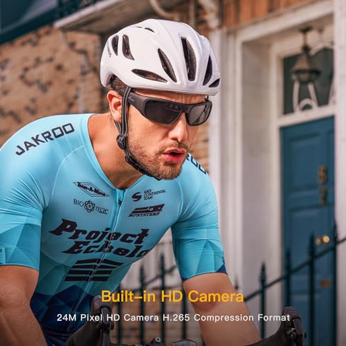 OhO sunshine OHO Ultra-Thin Lightweight Sports Camera Sunglasses, 24MP Camera, 1080P Video, Record-While-Charging, Water Resistant UV400 Lens - Image 2