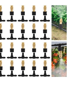 KASTWAVE Three-Way Atomizing Nozzle, with Drip Irrigation Connector for 1/4 inch Drip Irrigation Tubing, Adjustable Sprinkler Drip Irrigation Mister Kit, for Outdoor Cooling System,  Irrigation, 20Pcs  - Image 1