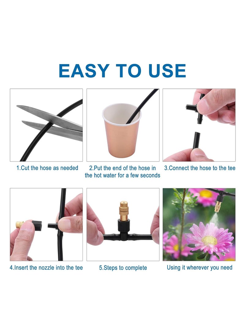KASTWAVE - Three-Way Atomizing Nozzle, with Drip Irrigation Connector for 1/4 inch Drip Irrigation Tubing, Adjustable Sprinkler Drip Irrigation Mister Kit, for Outdoor Cooling System,  Irrigation, 20Pcs - Image 1