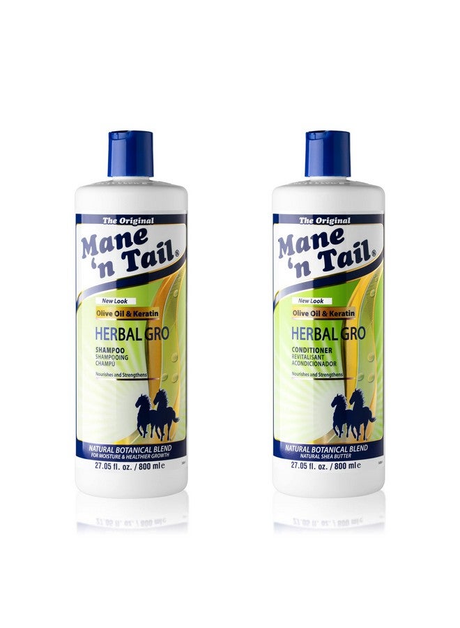 Mane 'n Tail Herbal Gro Shampoo And Conditioner Olive Oil Infused 27.05 Ounce Each - Image 1