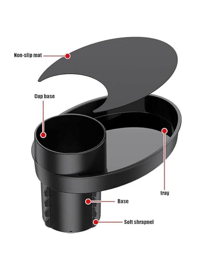 HOOKOR Car Seat Tray, Car Seat Cup Holder Snack Tray, Car Travel Tray for Kids, Rotating Car Seat Cup Holder Snack Tray, Car Seat Food Tray for Toddler, Car Accessories for Kids Travel  - Image 3