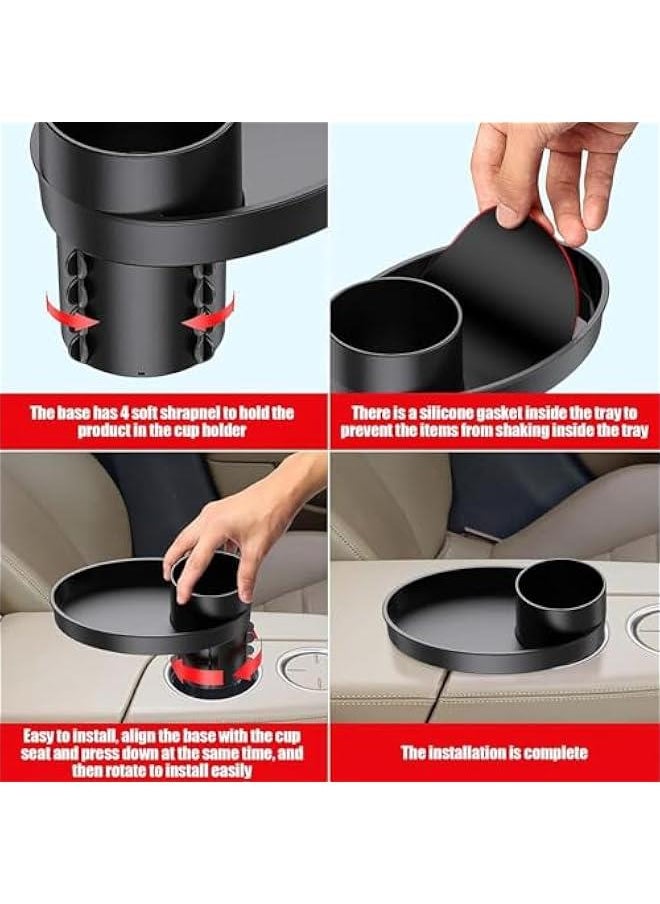 HOOKOR Car Seat Tray, Car Seat Cup Holder Snack Tray, Car Travel Tray for Kids, Rotating Car Seat Cup Holder Snack Tray, Car Seat Food Tray for Toddler, Car Accessories for Kids Travel  - Image 4