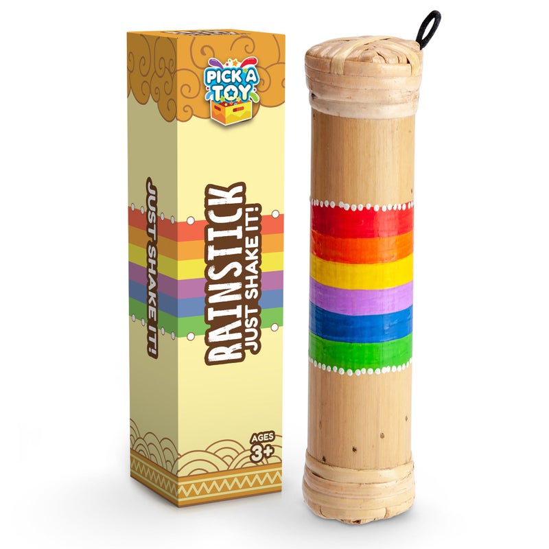 PICK A TOY Rain Stick Baby Toy for Kids and Adults Wooden Sensory Tubes Rainmaker Sounds Musical Classroom Instrument for Boys and Girls - Image 1