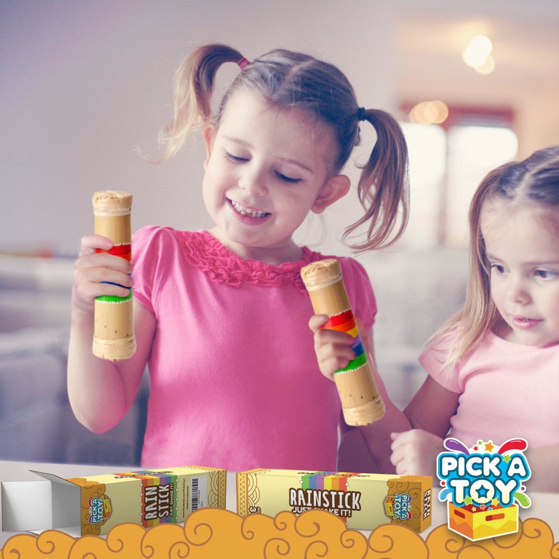PICK A TOY Rain Stick Baby Toy for Kids and Adults Wooden Sensory Tubes Rainmaker Sounds Musical Classroom Instrument for Boys and Girls - Image 4