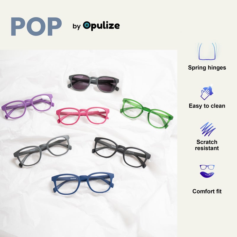 OPULIZE POP Reading Glasses and Reading Sunglasses for Women Men,Retro Round, Smooth Matt Black, Grey Sun +1.00 (Pack of 2) - Image 4