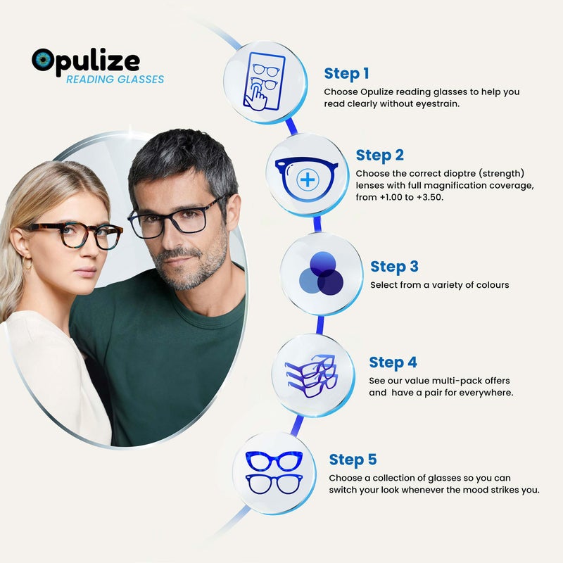 OPULIZE POP Reading Glasses and Reading Sunglasses for Women Men,Retro Round, Smooth Matt Black, Grey Sun +1.00 (Pack of 2) - Image 5