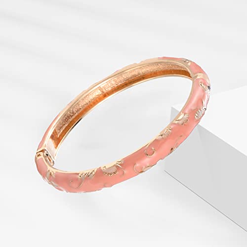 wynameleri Lastest Enamel Pink Bangle Bracelet for Women in Gift Box - Image 3