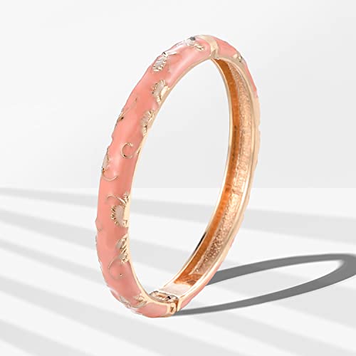 wynameleri Lastest Enamel Pink Bangle Bracelet for Women in Gift Box - Image 2