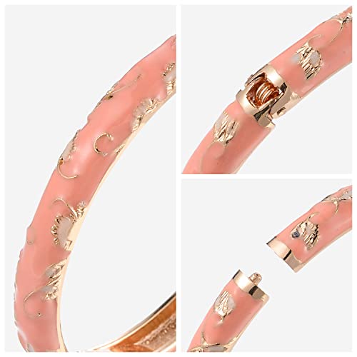 wynameleri Lastest Enamel Pink Bangle Bracelet for Women in Gift Box - Image 5