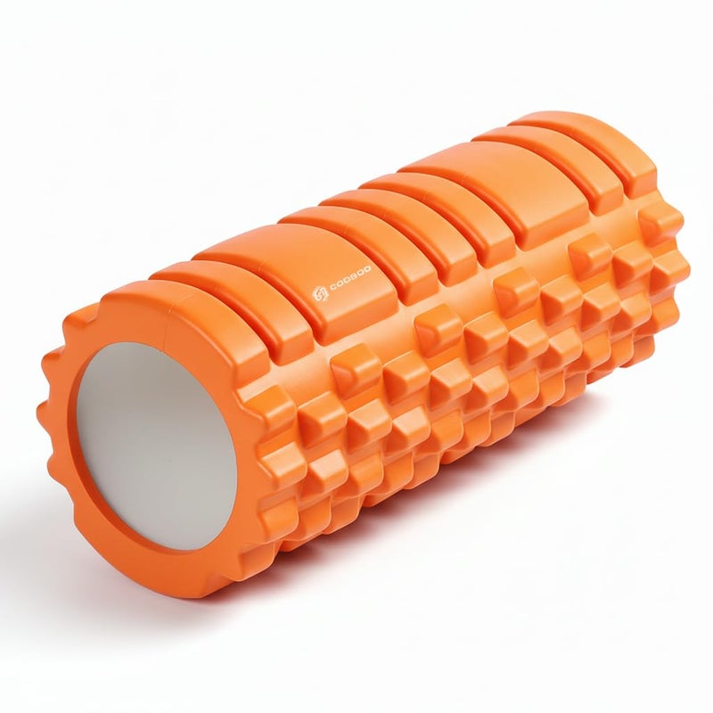 GODBOD Strong Foam Roller - Deep Tissue Medium Density Muscle Massager with Myofascial Trigger Point Release, Back Massage Roller for Soreness and Mobility 13 x 5.5 Inch - Orange - Image 1