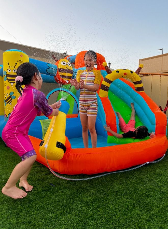JSAITOYS Summer Outdoor Little Bee Yard Inflatable Bouncer Castle House Water Slide With Spray Gun For Kids Jumping - Image 5