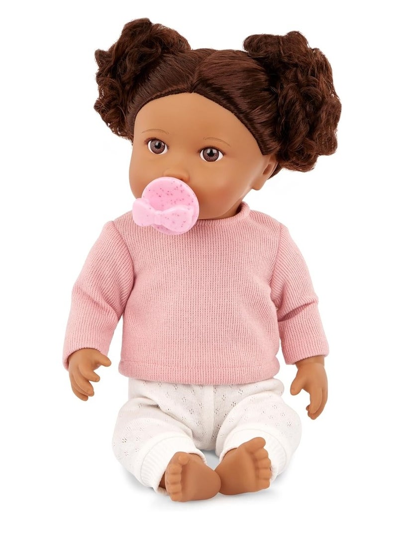 لولا بيبي دمية طفل بشعر بني داكن مموج 14بوصة - LBY7284Z - Image 1