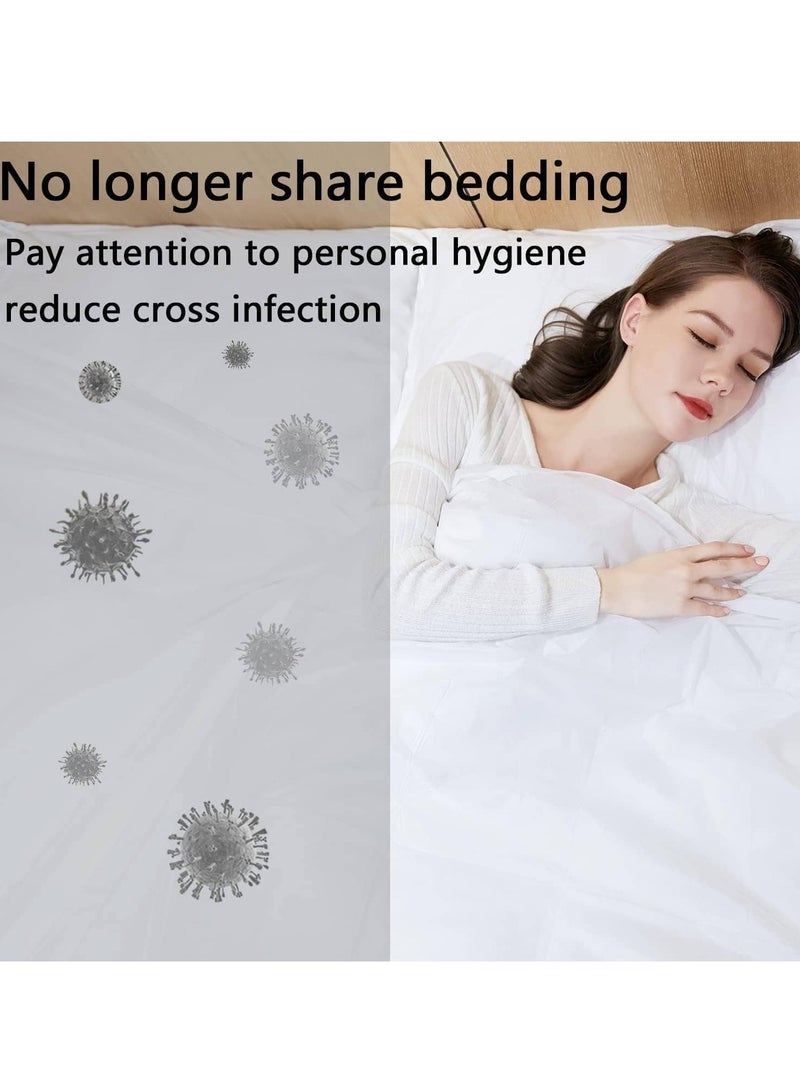 Anmi 2 Packs Disposable Bed Sheets  (King Size 90×86 Inch) - Portable Travel Bedding  Set with 2 Bed Sheet 2 Quilt Cover and 4 Pillowcase | Hygienic Hotel Essentials for Business Trips, Hajj/ Umrah  - White - Image 4