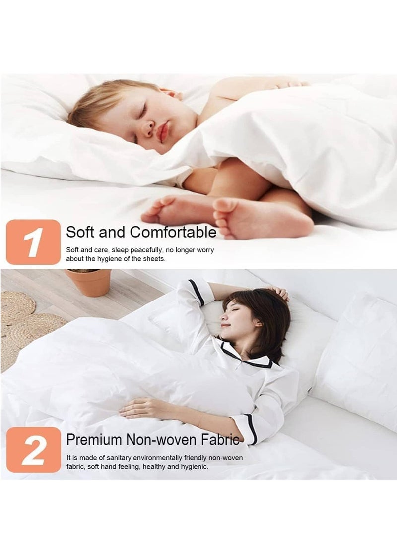 Anmi 2 Packs Disposable Bed Sheets  (King Size 90×86 Inch) - Portable Travel Bedding  Set with 2 Bed Sheet 2 Quilt Cover and 4 Pillowcase | Hygienic Hotel Essentials for Business Trips, Hajj/ Umrah  - White - Image 3