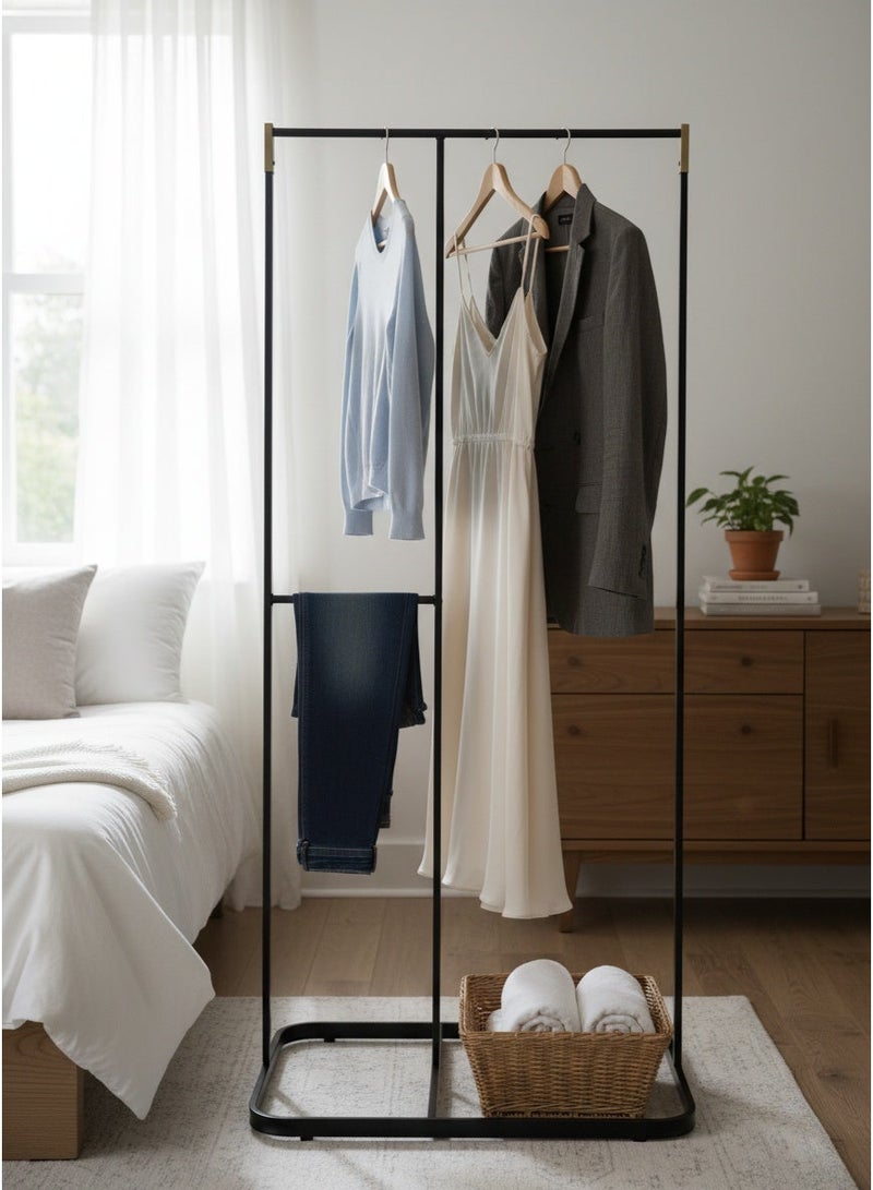 Living Modern Metal Clothing Stand – Sturdy Rectangular Base for Long and Short Garments - Image 1